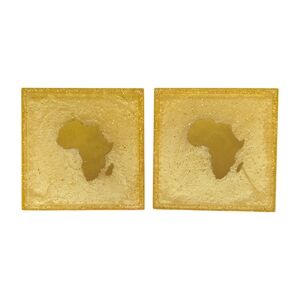 Gold Africa Map Wall Decor Set